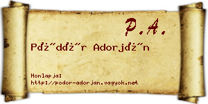 Pödör Adorján névjegykártya